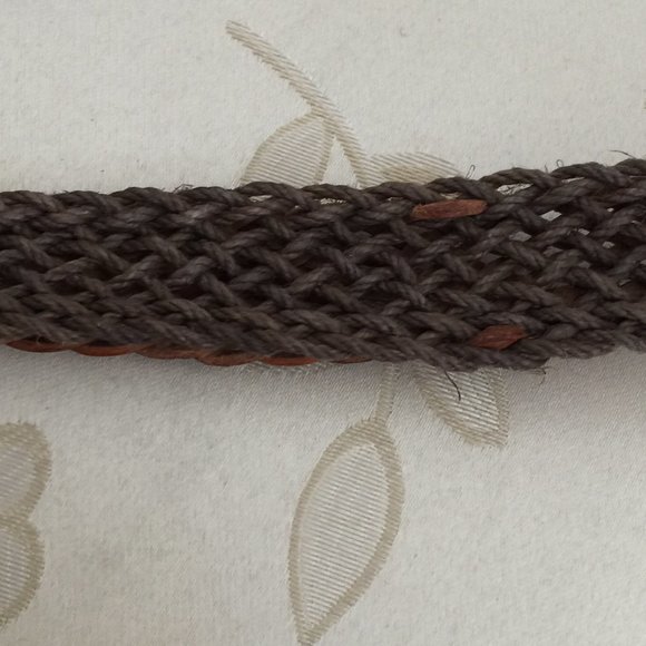 JOHN VARVATOS Mens ITALY Leather Braided Belt Silver Buckle Lt. Brown Sz 38 NEW - Picture 5 of 8